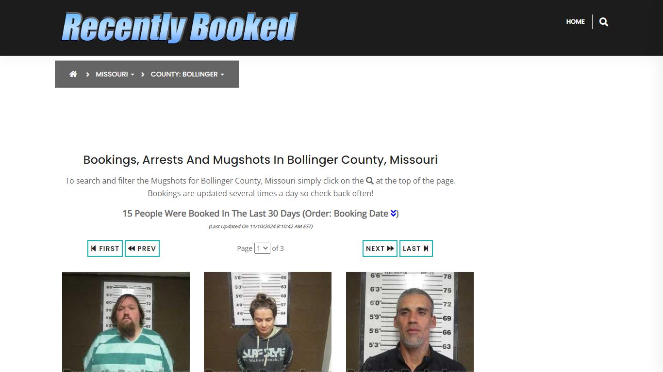 Bookings, Arrests and Mugshots in Bollinger County, Missouri