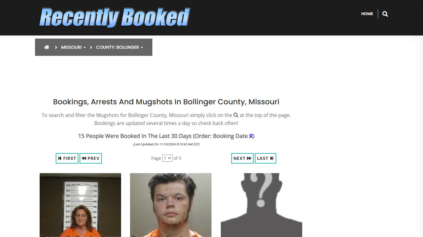 Bookings, Arrests and Mugshots in Bollinger County, Missouri